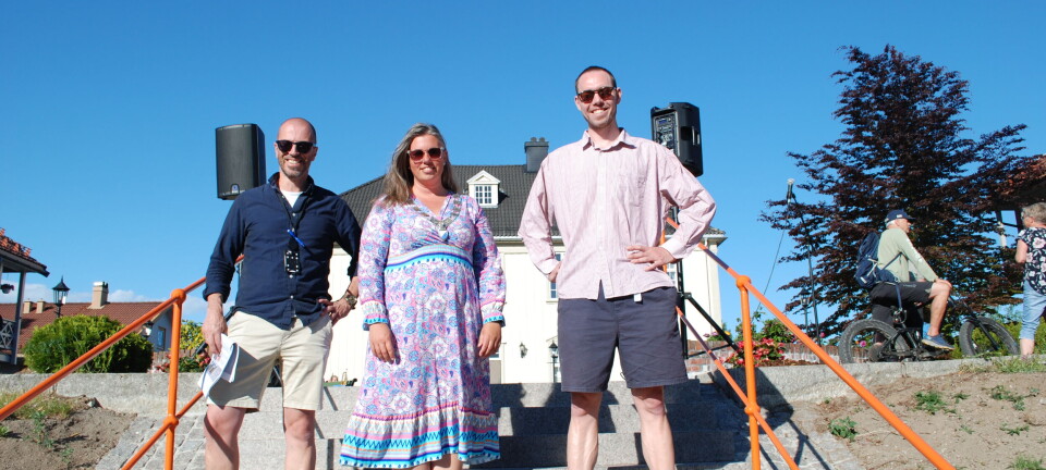 Trappa i Lunde ble høytidelig åpnet med korpsmusikk og snorklipping