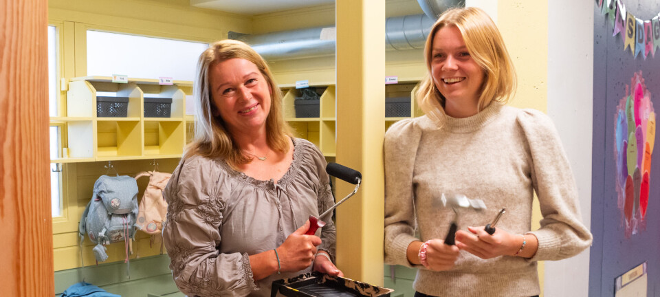 Lærerne tok malerkost og hammer i egne hender