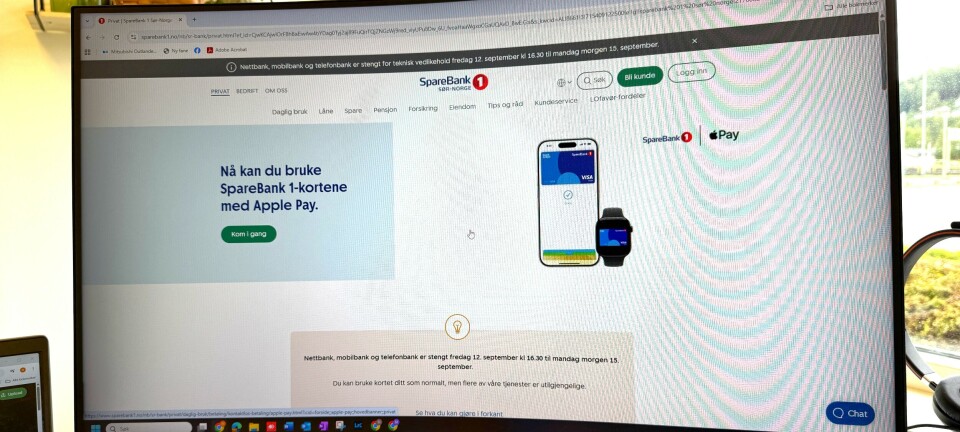 Stenger ned nett- og mobilbank en hel helg