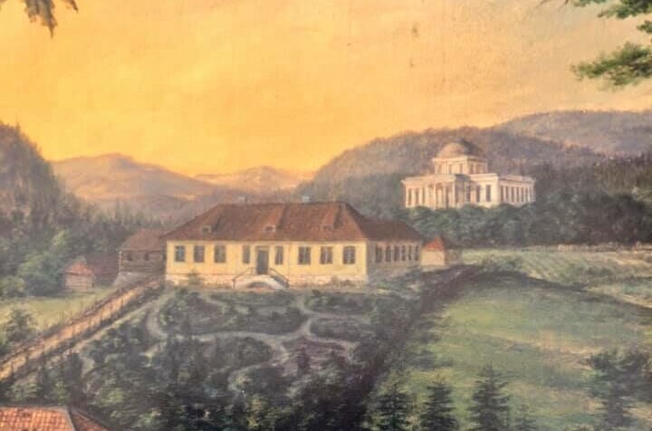 Dette maleriet av Ulefos hovedgaard er malt av Munch